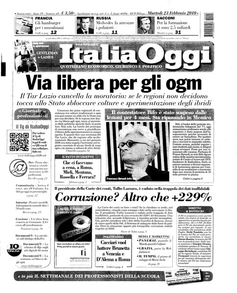 Italia oggi : quotidiano di economia finanza e politica